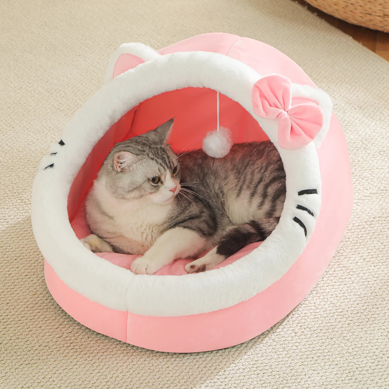 Cute And Soft Cat House Super Cat Bed Warm Deep Sleep Comfort Cat Bed Pets Tent Cozy Cave Nest Small Dog Mat Bag