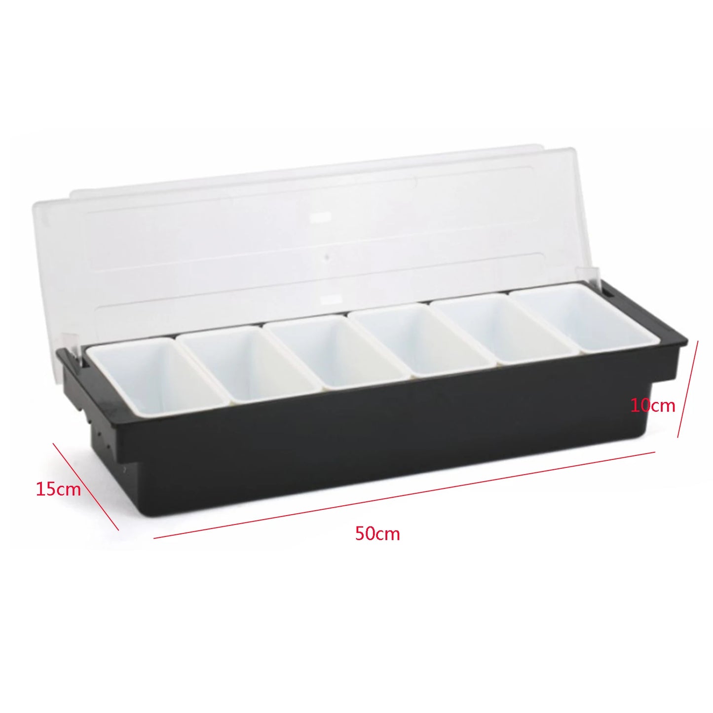 3/4/5/6 Compartment Fruit Tray Seasoning Dispenser Bar Caddy Storage Box Dispenser Container