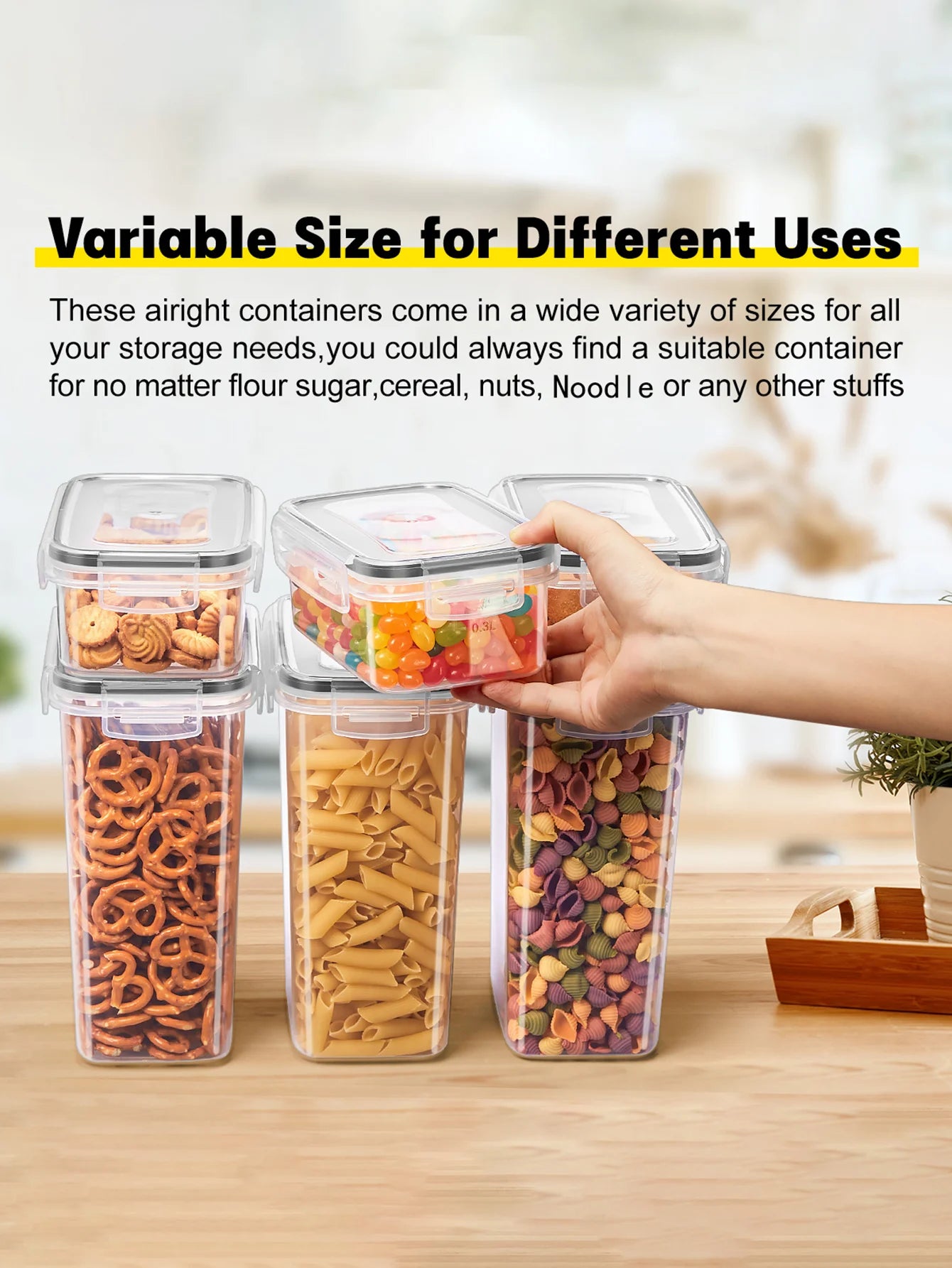 24/48pcs,Sealed food storage containers with LIDS - lunch boxes ideal for organizing and storing grains, rice, pasta, tea, nuts