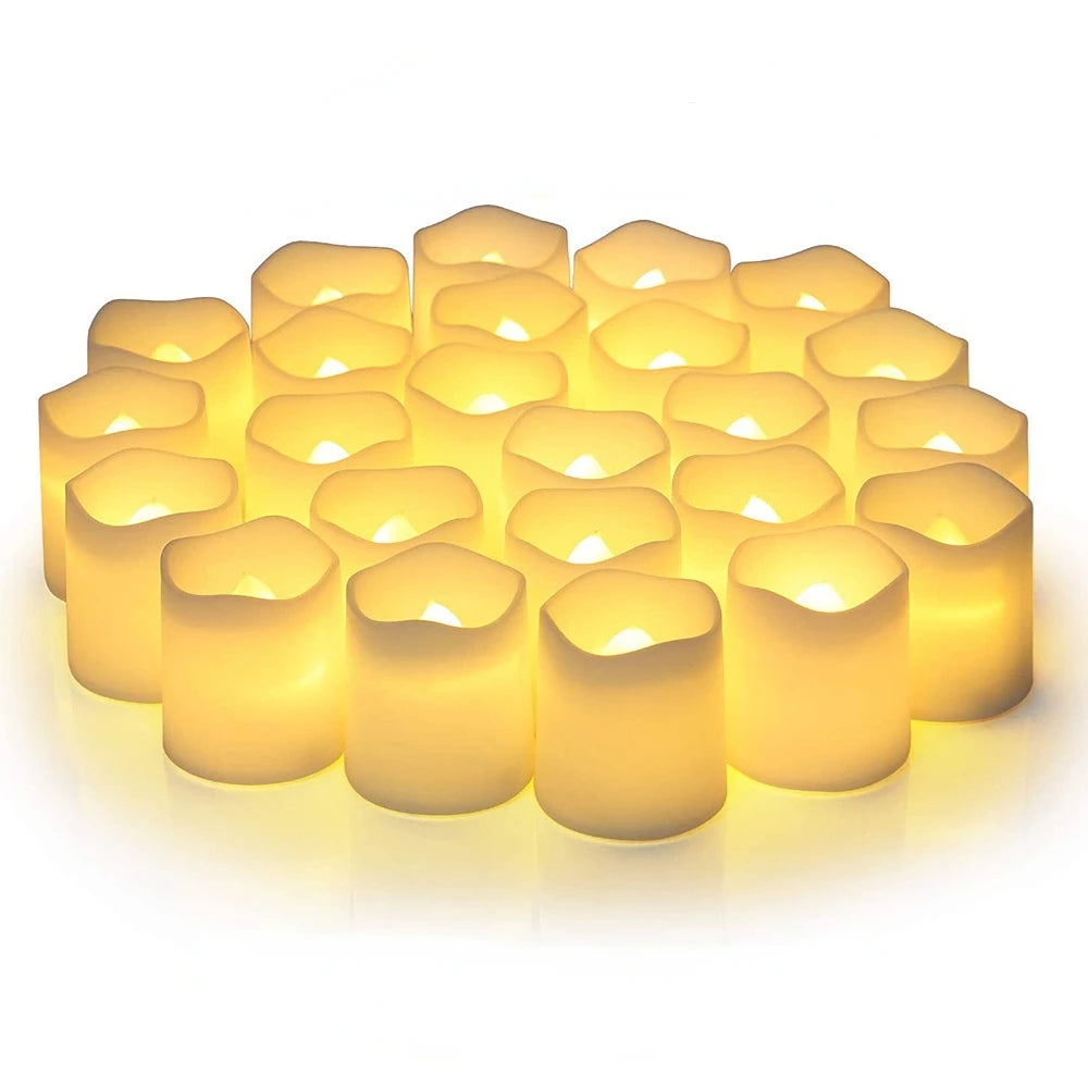 LED Tea Lights Flameless Votive Candles Lasting Electric Candles Battery Operated Tealights Candles for Halloween Christmas Home
