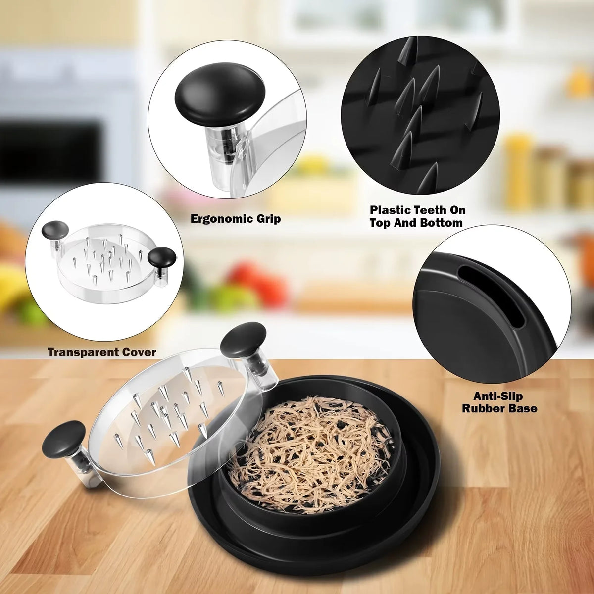 Multi-Functional Tear Chicken Breast Shredder Shredded Meat Cutter Meat Floss Hand Torn Chicken Minced Meat Shredder