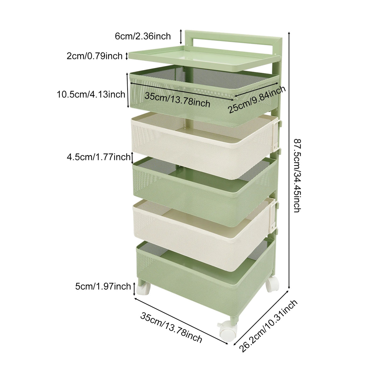 Swivel Kitchen Pantry Organizer Unit with Detachable Storage Baskets, Revolving Countertop Food Holder Stand, Multi-Layer Rotatable Spice