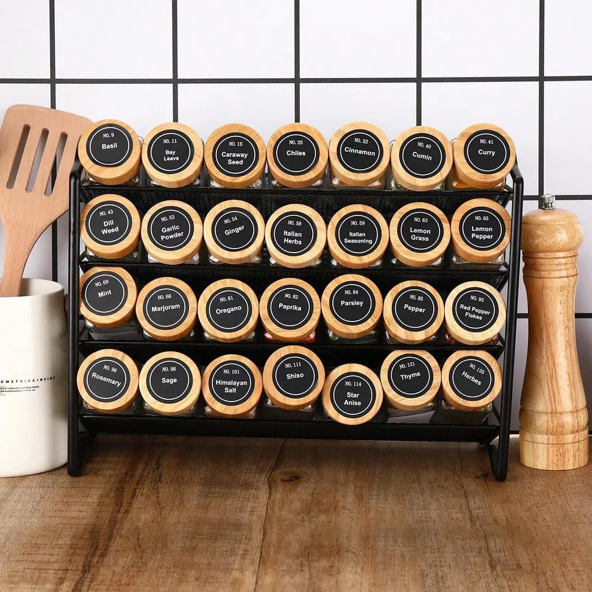 Glass Spice Jars With Bamboo Lids Modern Farmhouse 4oz Square Glass Spice Bottles 36 Pack Spice Container Set With Shaker Lids Preprinted Labels Silicone Funnel For Kitchen Cabinet Pantry Drawer Spice Rack Housewarming Gift