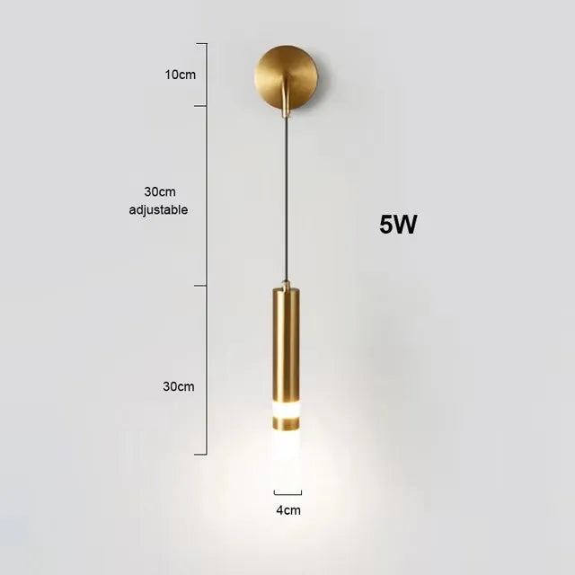 Nordic Bedroom Decoration Wall Lamp Iron Material Linear Light With Reading Spot Lamp Hotel Indoor Luxury LED Modern Wall Lustre