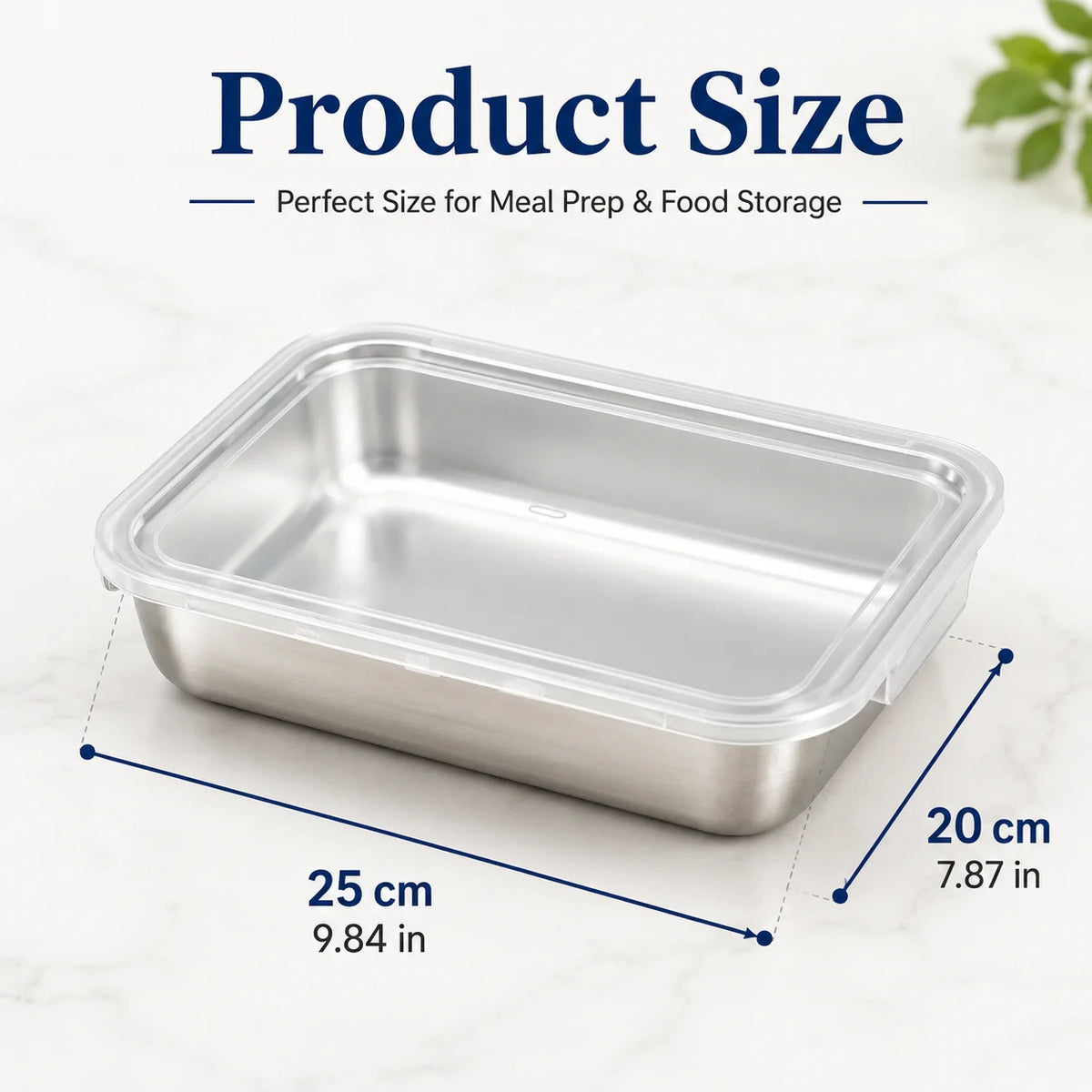 9 Pack Stackable Stainless Steel Food Storage Containers with Lids, Freezer Safe Rectangular Metal Trays for Meat, Leftovers & Kitchen Fridge Storage