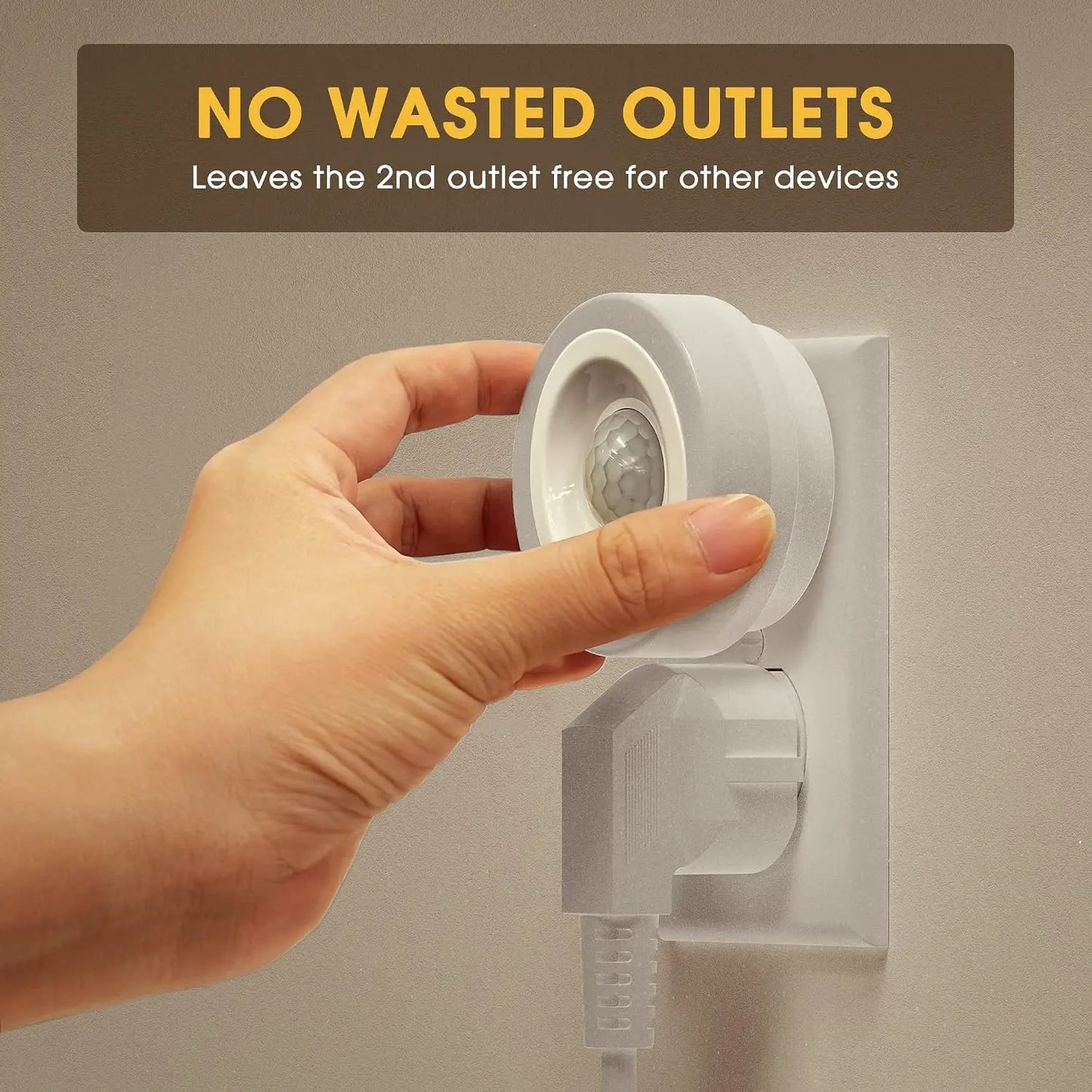 Motion Sensor Night Light, 2 Pack Plug-in Auto On/Off, 0.6W LED, Daylight White for Kids Bedroom Bathroom