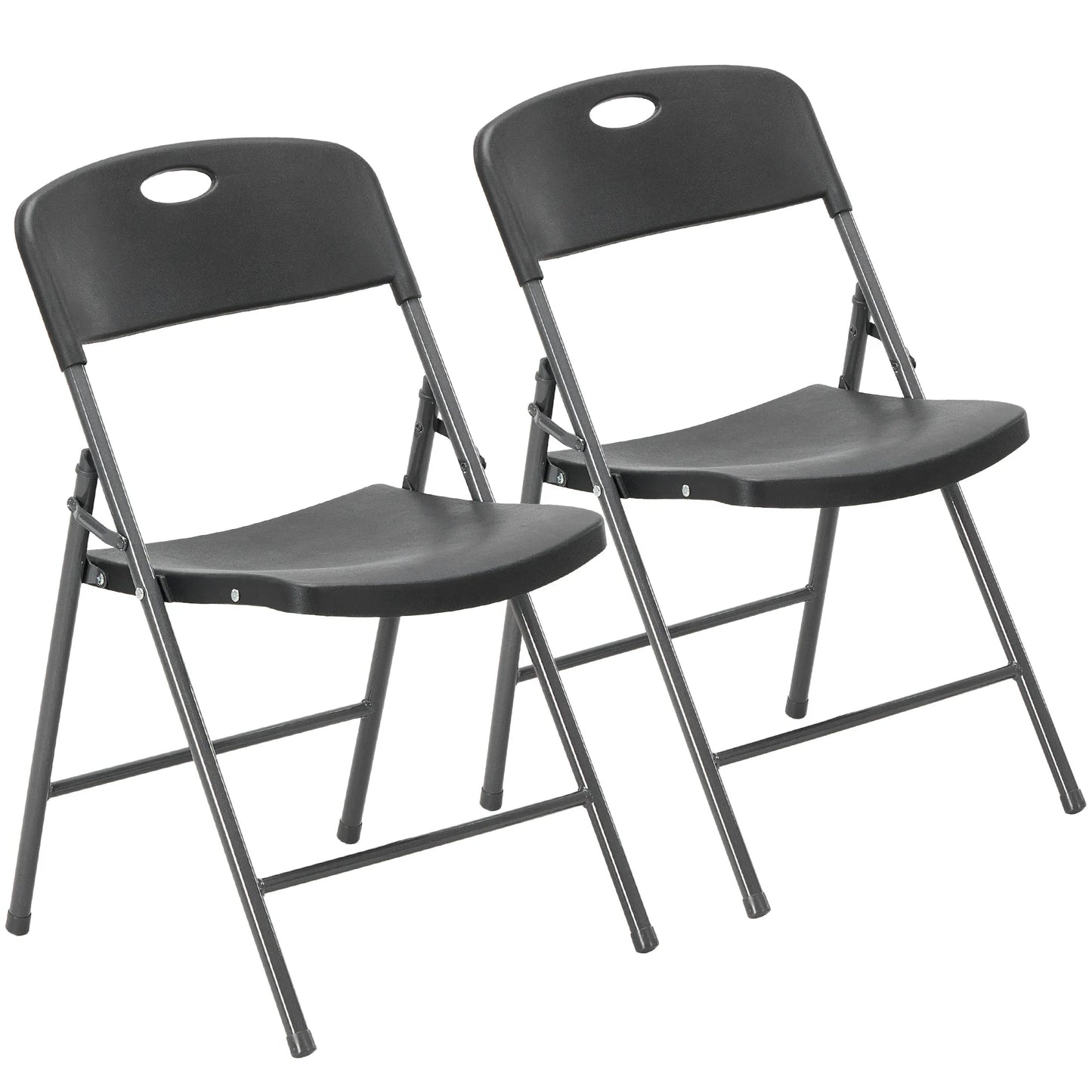 JHK 2/4/6 Pack Plastic Stackable Folding Chairs Portable Dining Chairs Set Heavy Duty with Ergonomic Back Easy to Use for Home