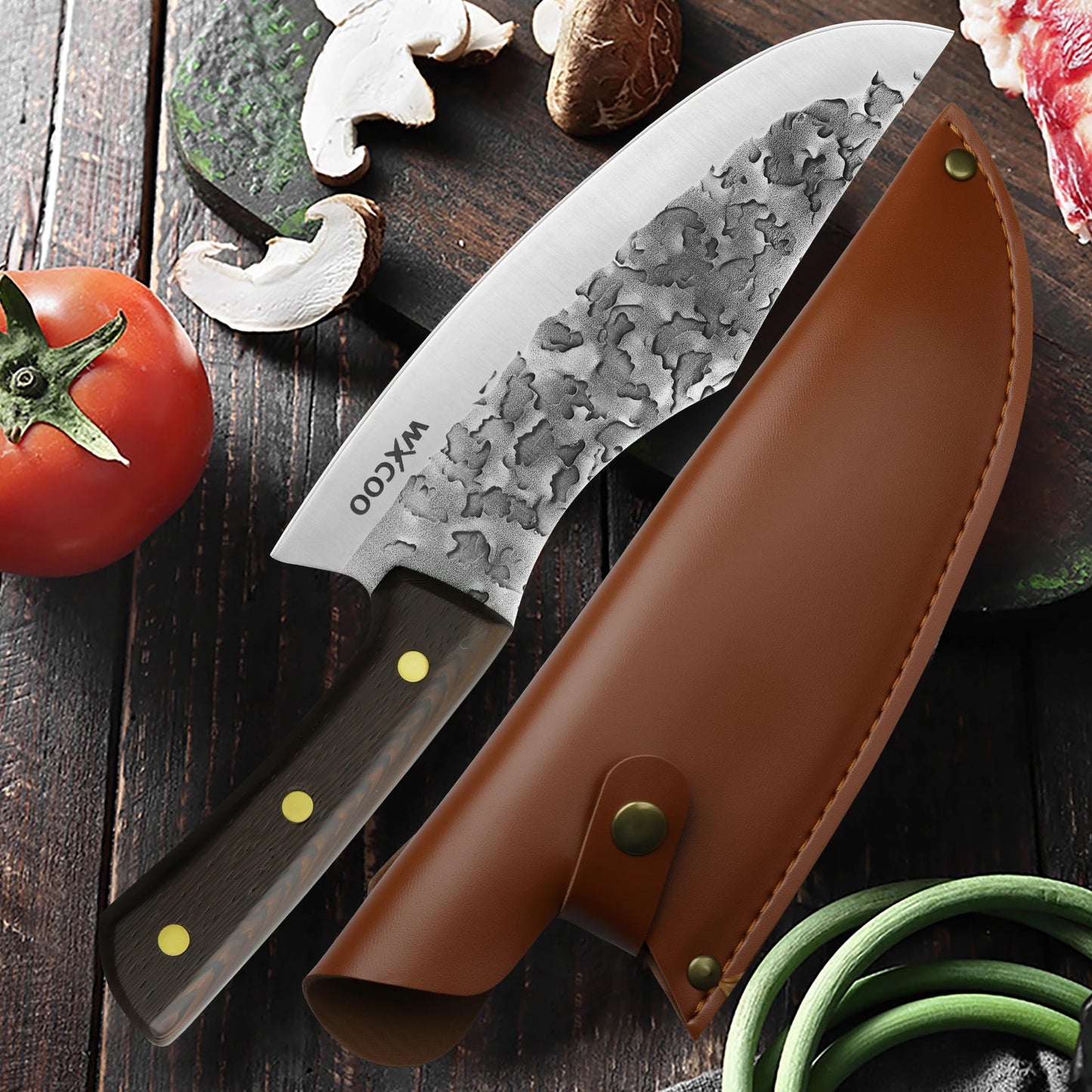 1PC Handmade Boning Knife 5CR15 Stainless Steel Butcher's Knife Cooking Knife for Kitchen Multifunction Chef Knife Outdoor Kitchen Knife Cooking Accessories Meat Knife