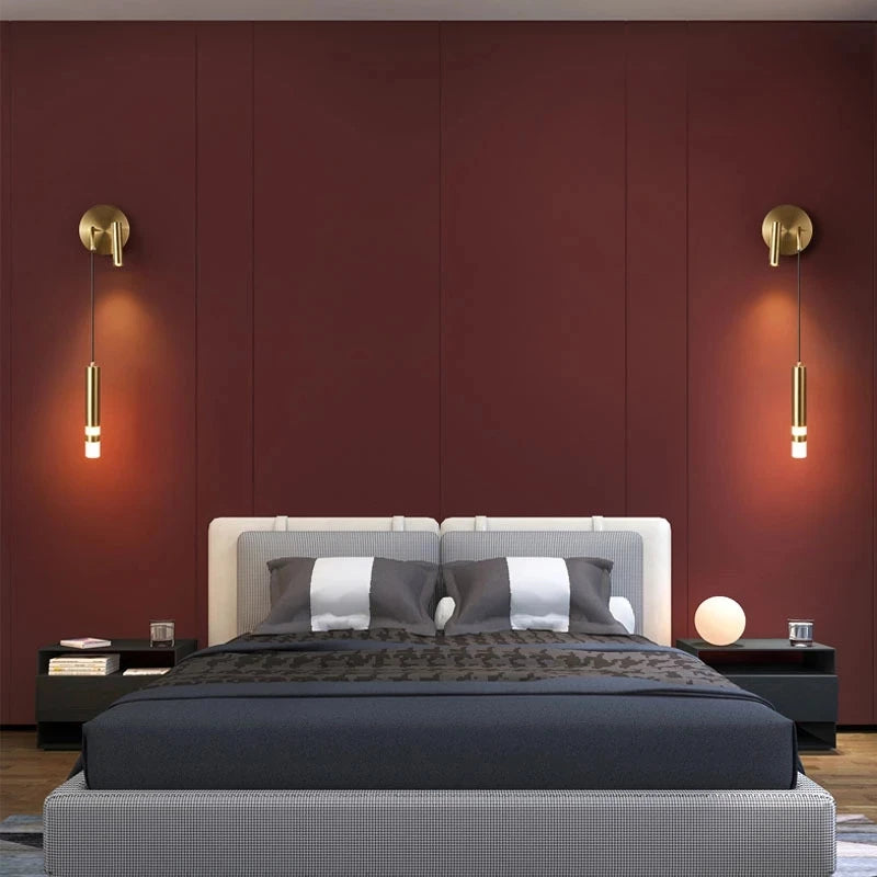 Nordic Bedroom Decoration Wall Lamp Iron Material Linear Light With Reading Spot Lamp Hotel Indoor Luxury LED Modern Wall Lustre