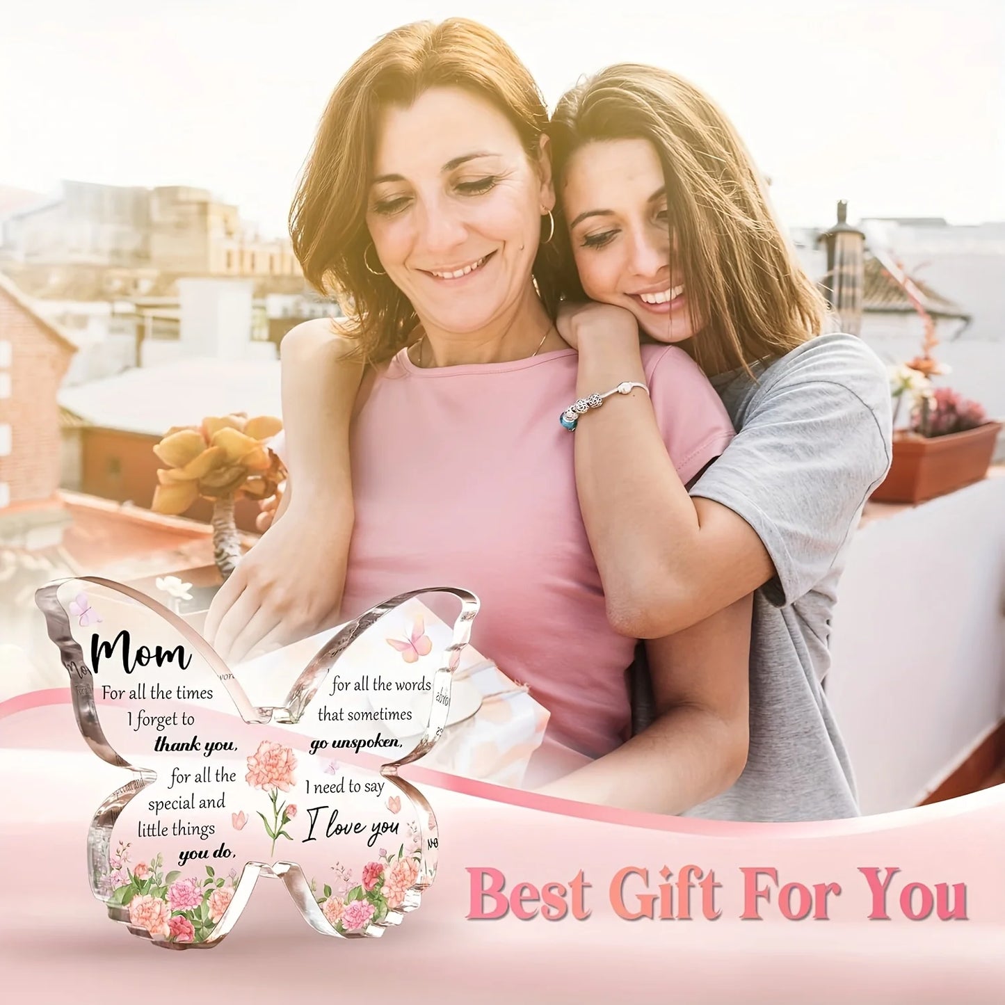 Gifts for Mom, Delicate Mom Birthday Gifts from Daughter Son, Moms Birthday Gift Ideas - Butterfly Acrylic Decorations