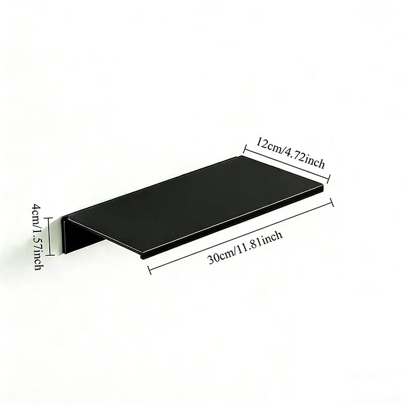 No Drilling Bedroom Decoration Wall Shelves Bathroom Study Living Room Metal Floating Shelves Single-Layer Storage Plants Books