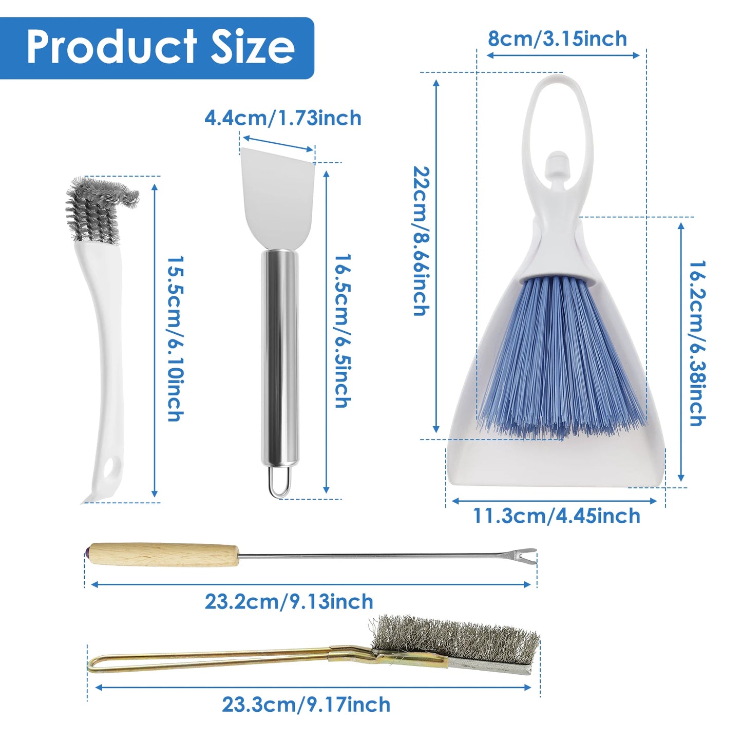 5Pcs Bird Cage Cleaner Tool Set Efficient Birdcage Cleaning Brush Bird Poop Remover and Scraper Tool Kit Bird Care Accessories