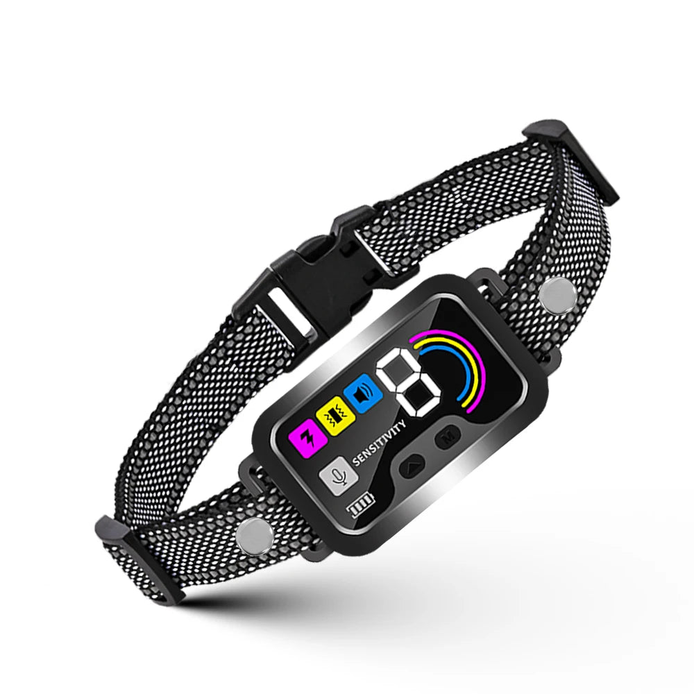 Smart Dog Bark Collar for Large Medium Dogs Smart Ultrasonic Deterrent Device Rechargeable Anti Barking Collar
