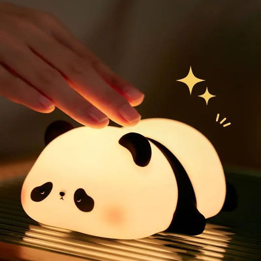 Panda Night Light Sleep Aid, 5.1 IN Soft Silicone, 3 Brightness & 30-Min Auto Off, 1200mAh, Cute Gift for Kids, Nursery