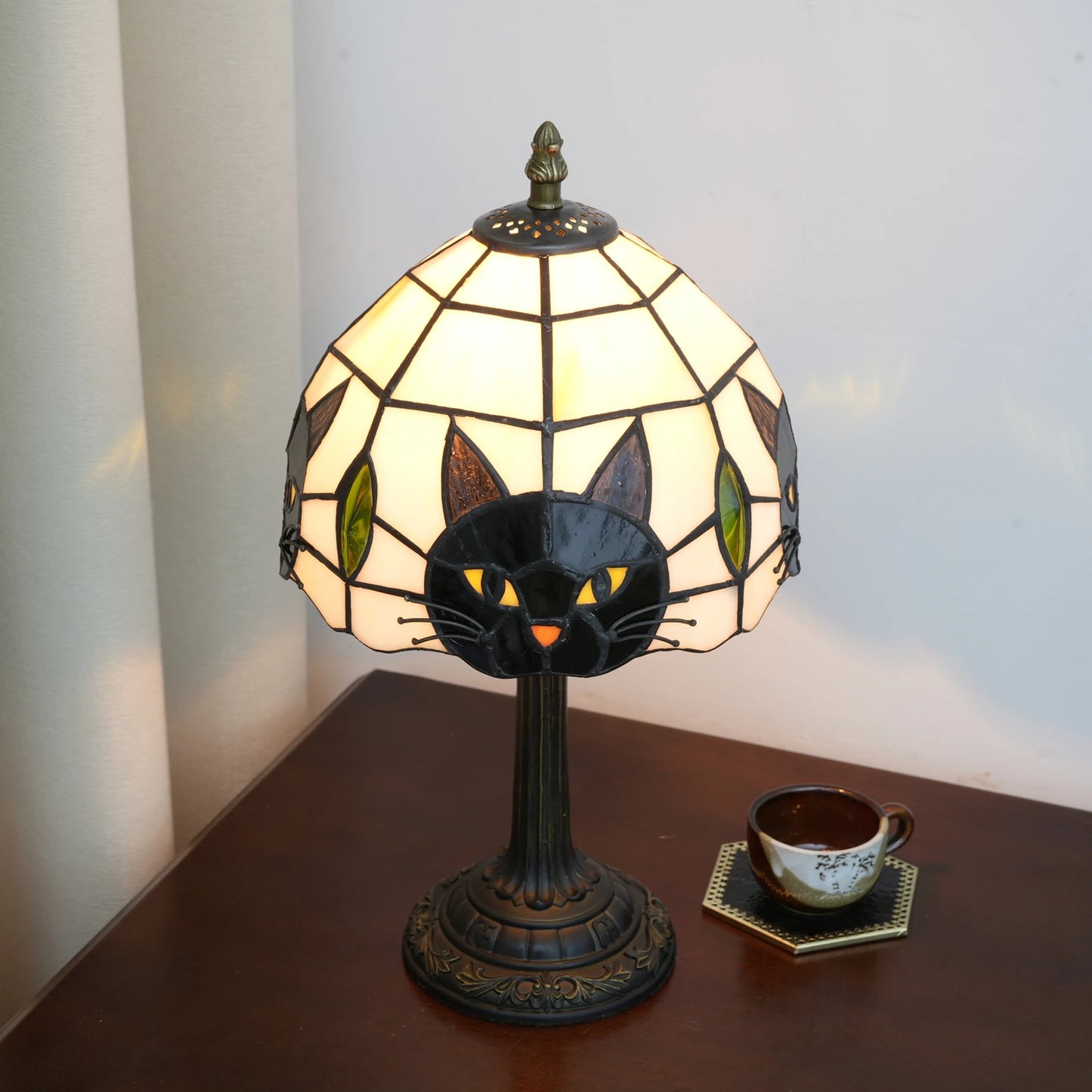 Black Cat Table Lamp for Bedroom Nightstand Decor,Animal Nursery Bedside Lamp for Kid Study Room,Cute Desk Lamp for Girl Room