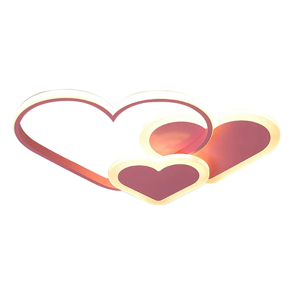 Heart-Shaped LED Ceiling Lamp with Remote Control 36W 3040LM 3000-6000K Adjustable Color Temperature for Bedroom Living Room