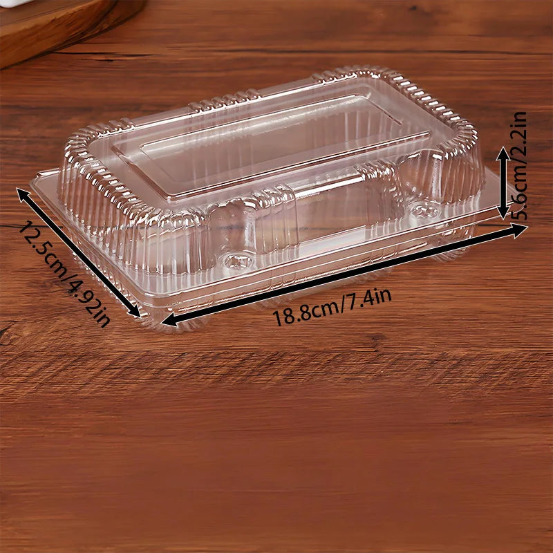 Premium Transparent Plastic Pastry Packaging Boxes 50PCS, Leak - Resistant Cake Trays for Baking & Display | Home Essential