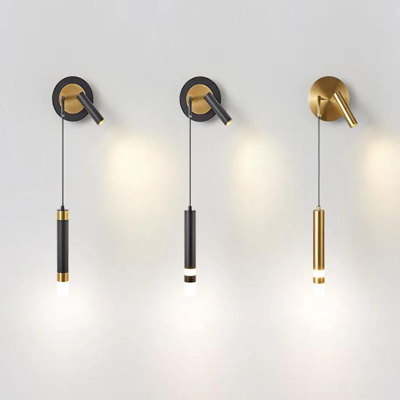 Nordic Bedroom Decoration Wall Lamp Iron Material Linear Light With Reading Spot Lamp Hotel Indoor Luxury LED Modern Wall Lustre