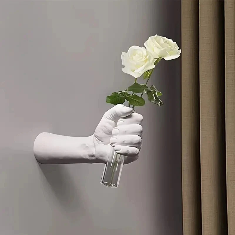 Modern Geometric Resin Wall Vase Wall Mounted Vase Handmade Decorative Flowers for Room Decoration Vas Art Flower Decoration