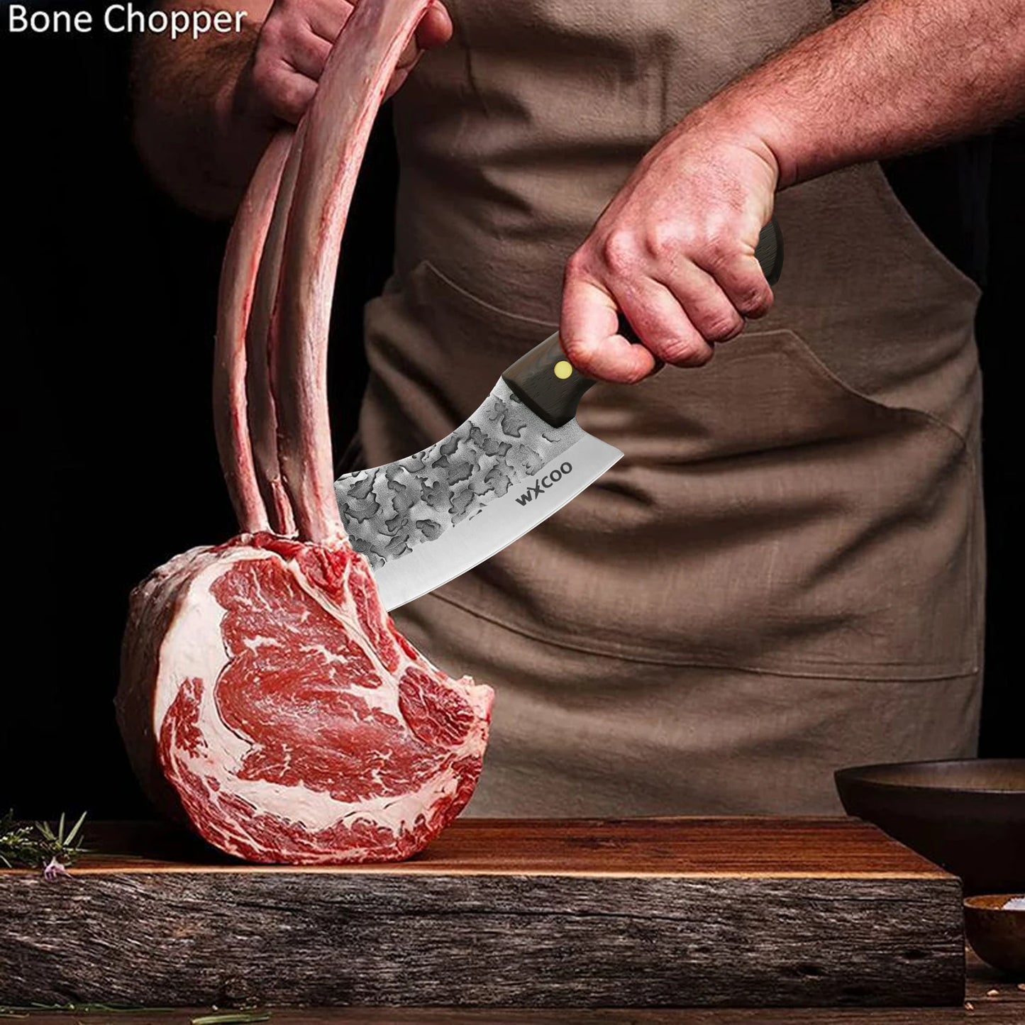 1PC Handmade Boning Knife 5CR15 Stainless Steel Butcher's Knife Cooking Knife for Kitchen Multifunction Chef Knife Outdoor Kitchen Knife Cooking Accessories Meat Knife
