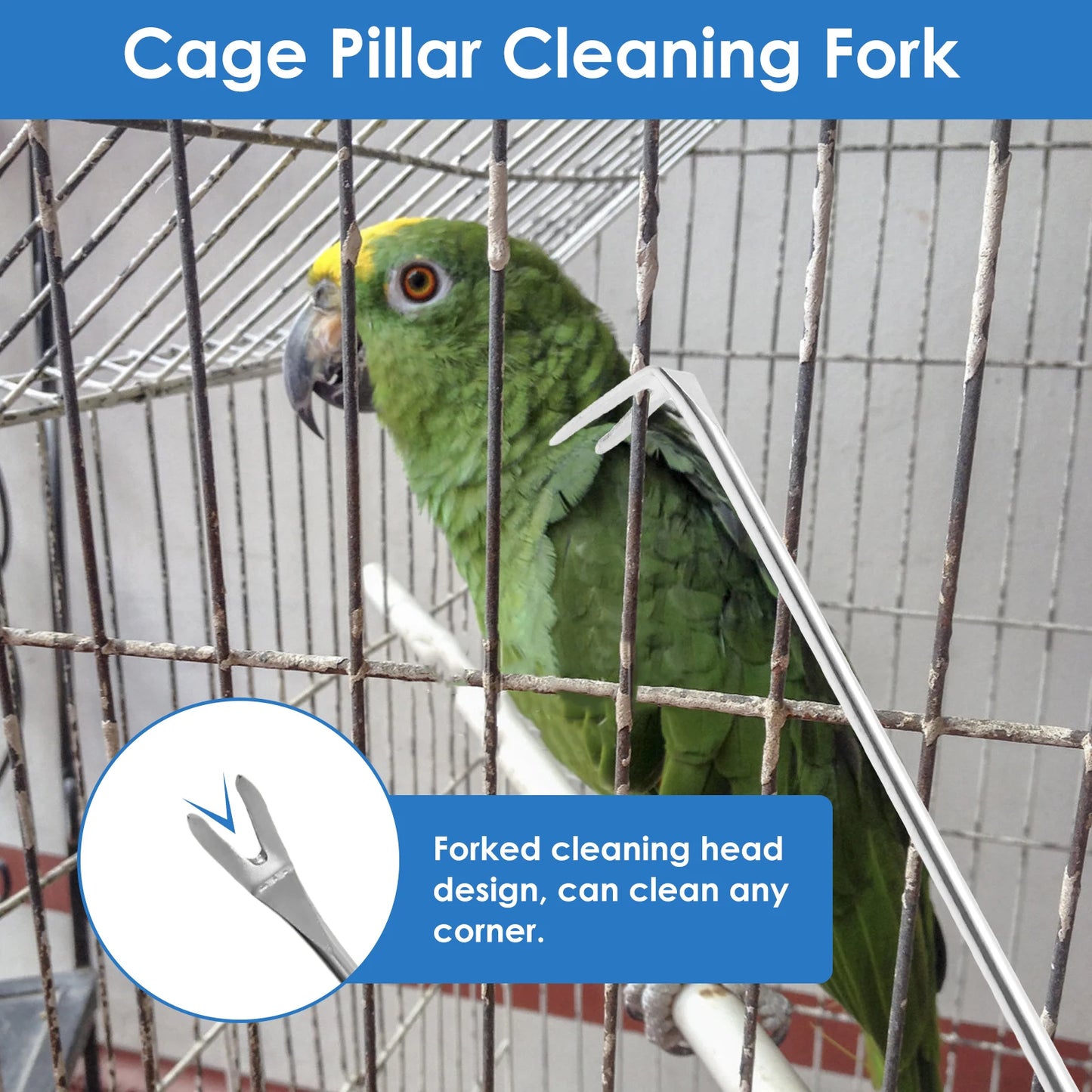 5Pcs Bird Cage Cleaner Tool Set Efficient Birdcage Cleaning Brush Bird Poop Remover and Scraper Tool Kit Bird Care Accessories