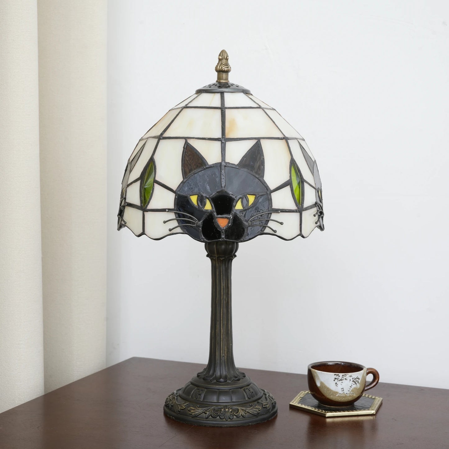 Black Cat Table Lamp for Bedroom Nightstand Decor,Animal Nursery Bedside Lamp for Kid Study Room,Cute Desk Lamp for Girl Room