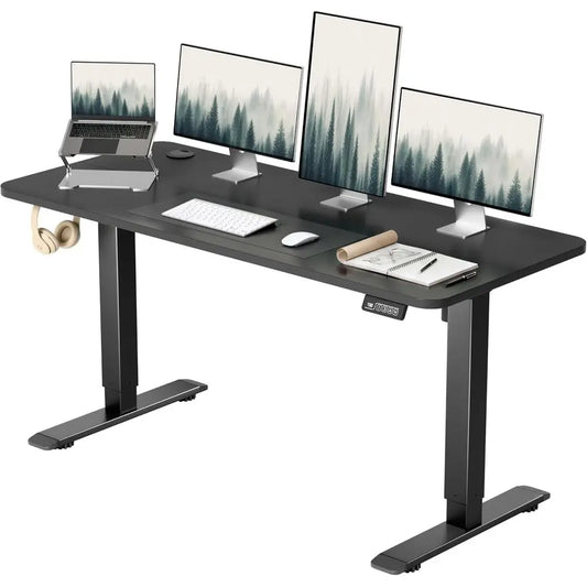55 x 24 Inches Electric Height Adjustable Standing Desk Large Sit Stand Up Desk Home Oice Computer Desk Memory Preset with T-Sha