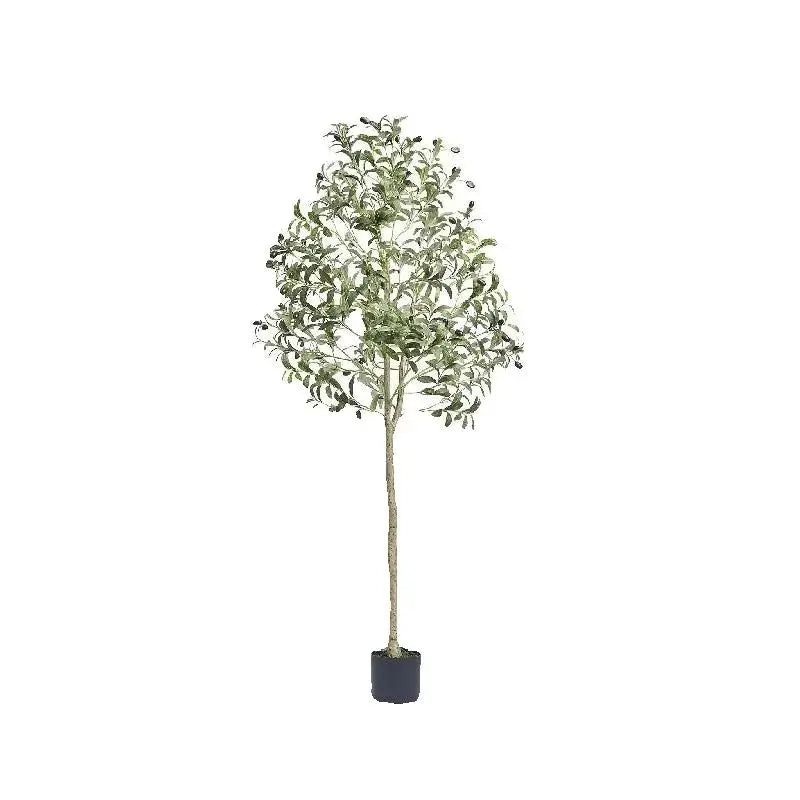 SucceBuy Artificial Olive Tree 4/5/6FT Tall Faux Plant Secure PE Material Anti-Tip Tilt Protection Low-Maintenance Tree for Home