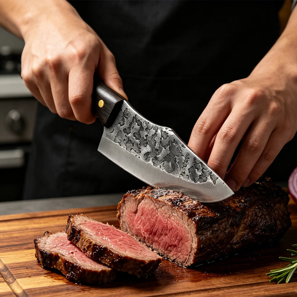 1PC Handmade Boning Knife 5CR15 Stainless Steel Butcher's Knife Cooking Knife for Kitchen Multifunction Chef Knife Outdoor Kitchen Knife Cooking Accessories Meat Knife