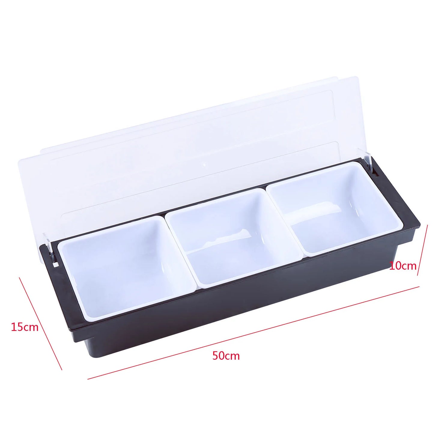 3/4/5/6 Compartment Fruit Tray Seasoning Dispenser Bar Caddy Storage Box Dispenser Container