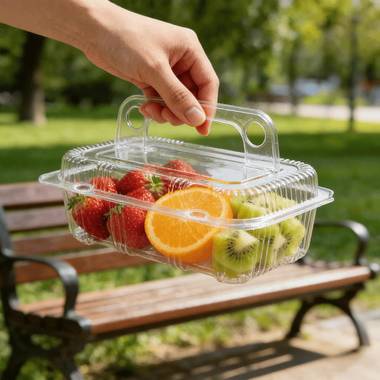 Premium Transparent Plastic Pastry Packaging Boxes 50PCS, Leak - Resistant Cake Trays for Baking & Display | Home Essential