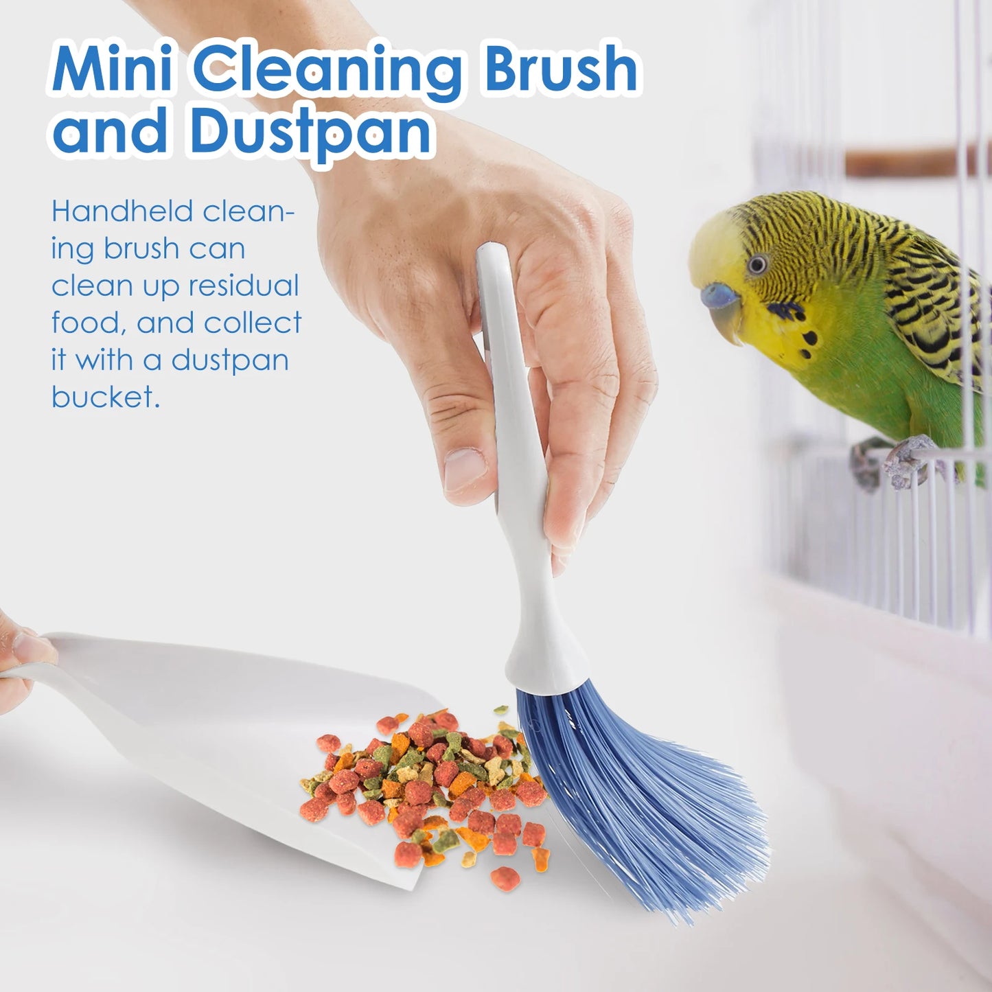 5Pcs Bird Cage Cleaner Tool Set Efficient Birdcage Cleaning Brush Bird Poop Remover and Scraper Tool Kit Bird Care Accessories