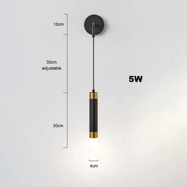 Nordic Bedroom Decoration Wall Lamp Iron Material Linear Light With Reading Spot Lamp Hotel Indoor Luxury LED Modern Wall Lustre