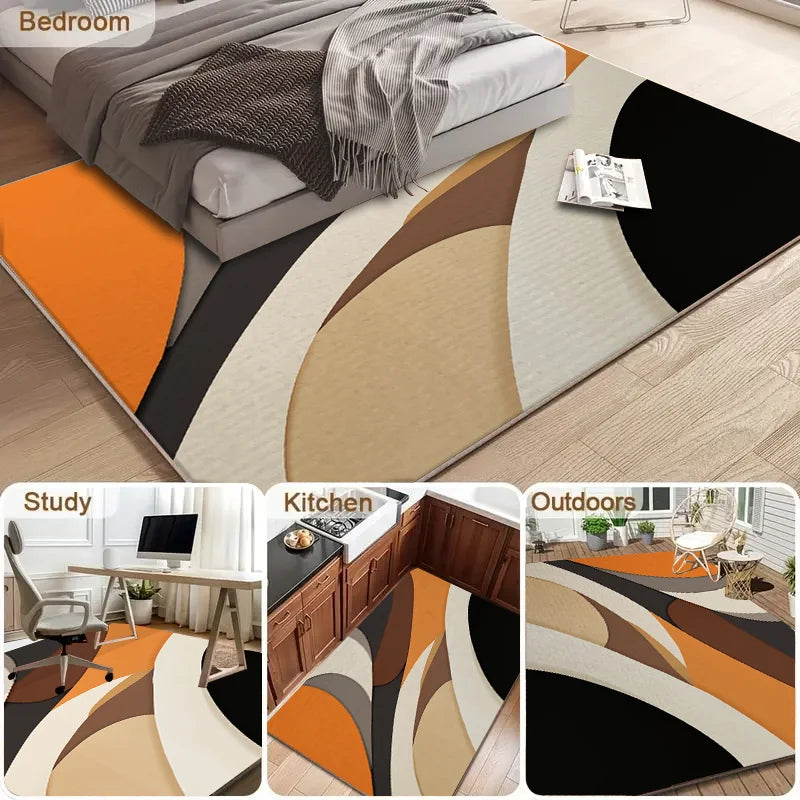 Modern Minimalist Abstract Geometric Large Area Sofa Carpet Home Anti-Slip Mat Easy Cleaning And Maintenance Living Room Rug