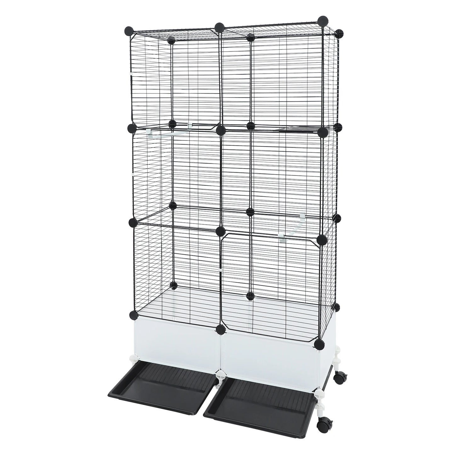 Large Parrot Cage, Standing Bird Cage 29x14x55 Inch, Spacious Birdcage with Splash Guard & 6 Locking Wheels