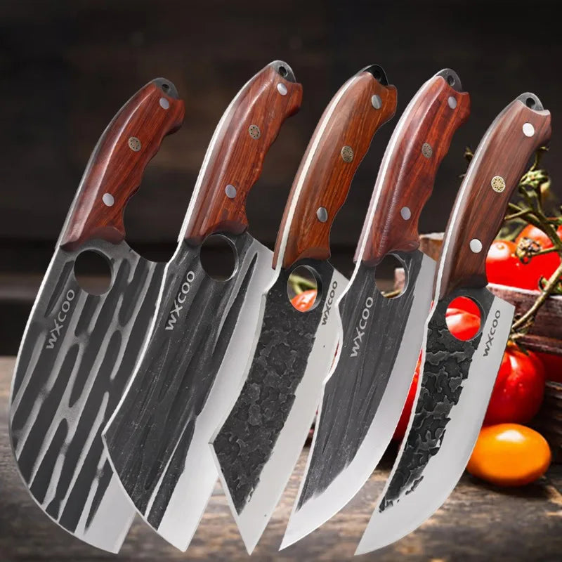 2PCS/3PCS/5PCS Stainless Steel Boning Knife Set Professional Sharp Multipurpose Kitchen Knife High Quality Handmade Forged