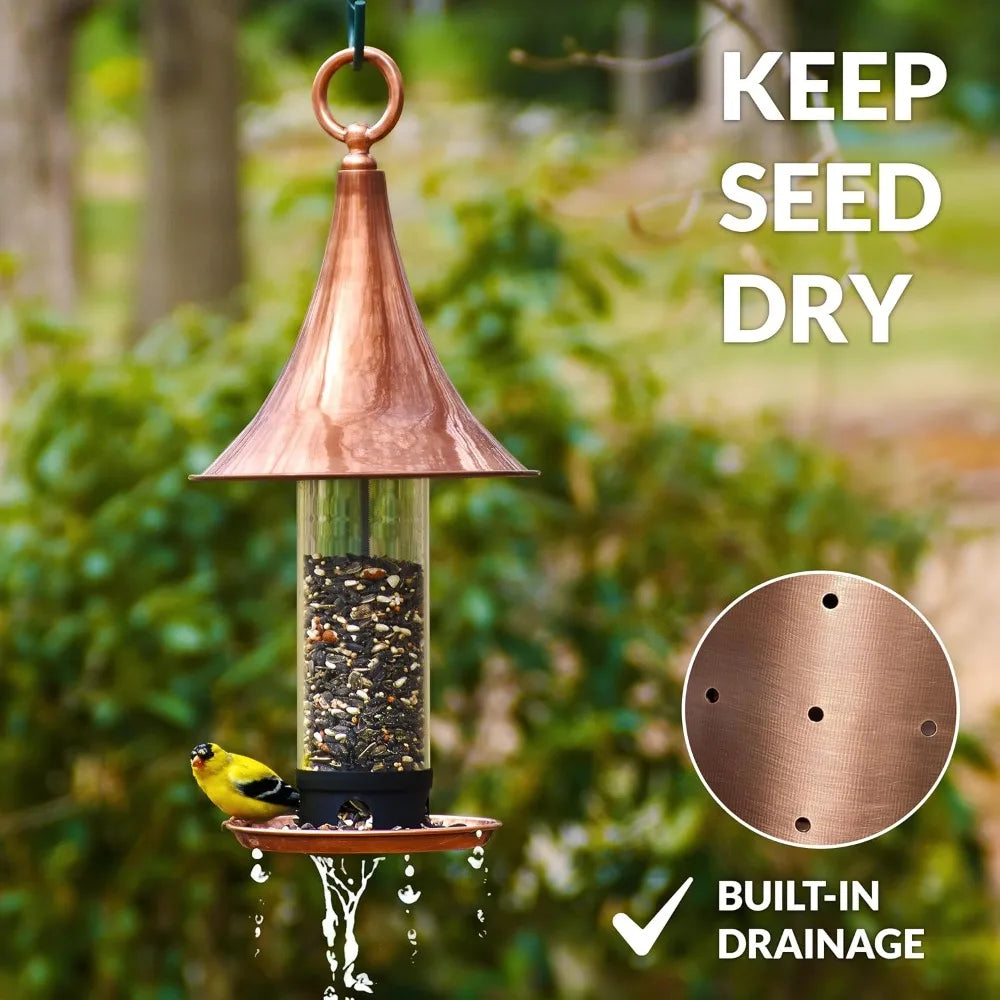Polished Copper Castella Bird Feeder, T03P Design
