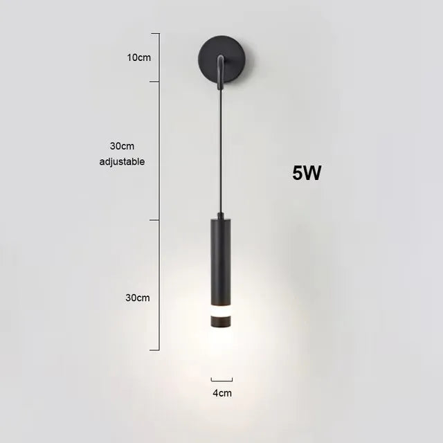 Nordic Bedroom Decoration Wall Lamp Iron Material Linear Light With Reading Spot Lamp Hotel Indoor Luxury LED Modern Wall Lustre