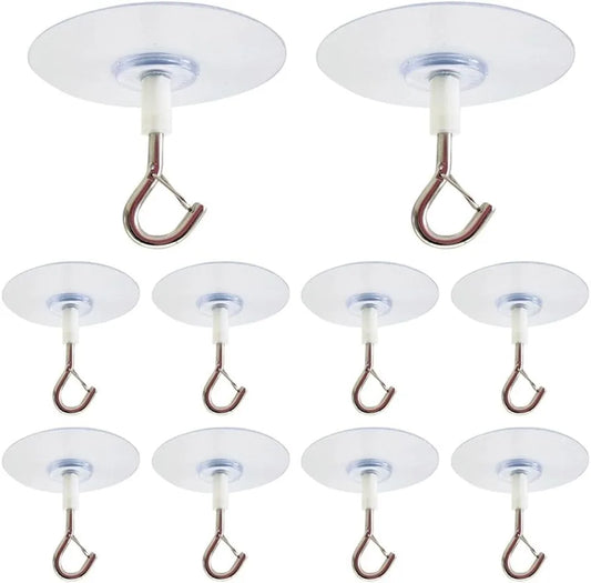 5Pcs Self Adhesive Ceiling Hooks Heavy Duty, No Drill Ceiling Hooks for Hanging Plants, No Drill Plant Hangers with Safety Locks for Hanging Lights Plants Chimes Fans Wall Decor in Kitchen Bathroom
