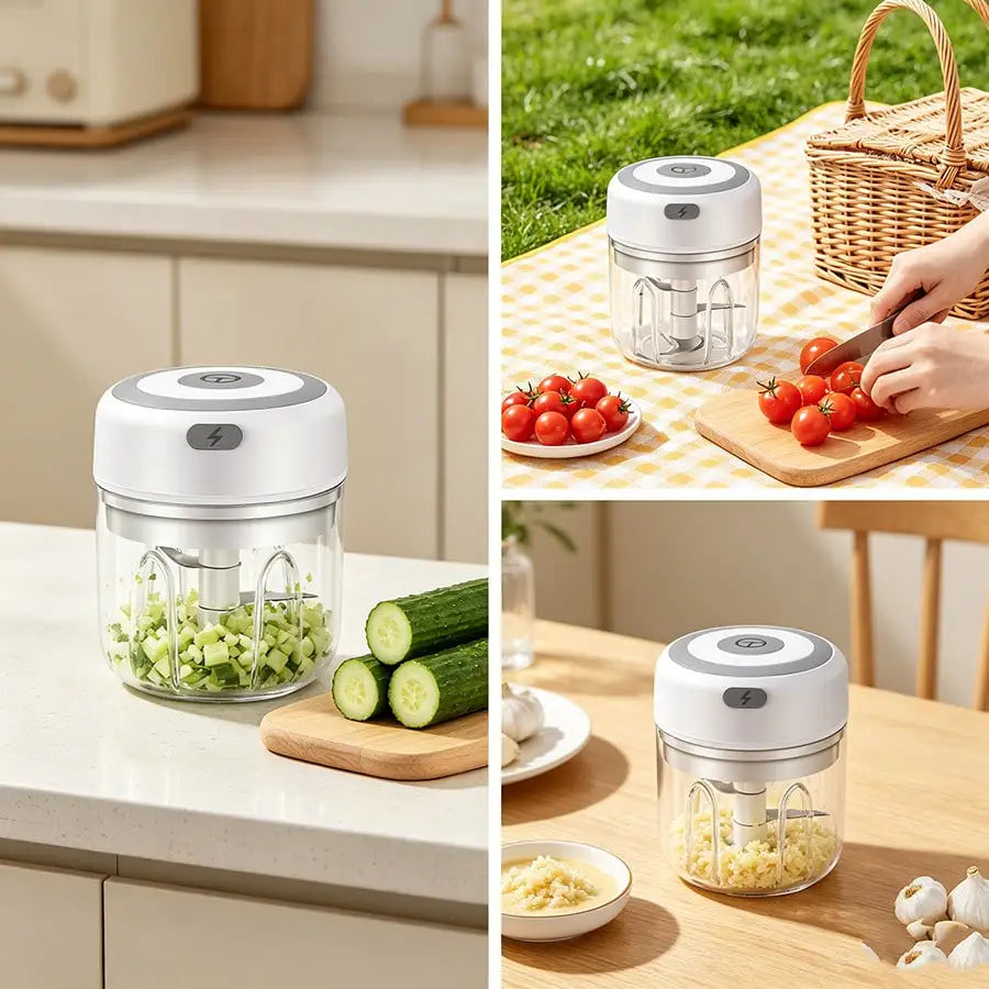 250ml Mini Rechargeable Garlic Chopper And Meat Grinder, Durable And Sturdy, Suitable For Crushing Garlic, Chili, Onion, Minced Meat, Nuts And More!