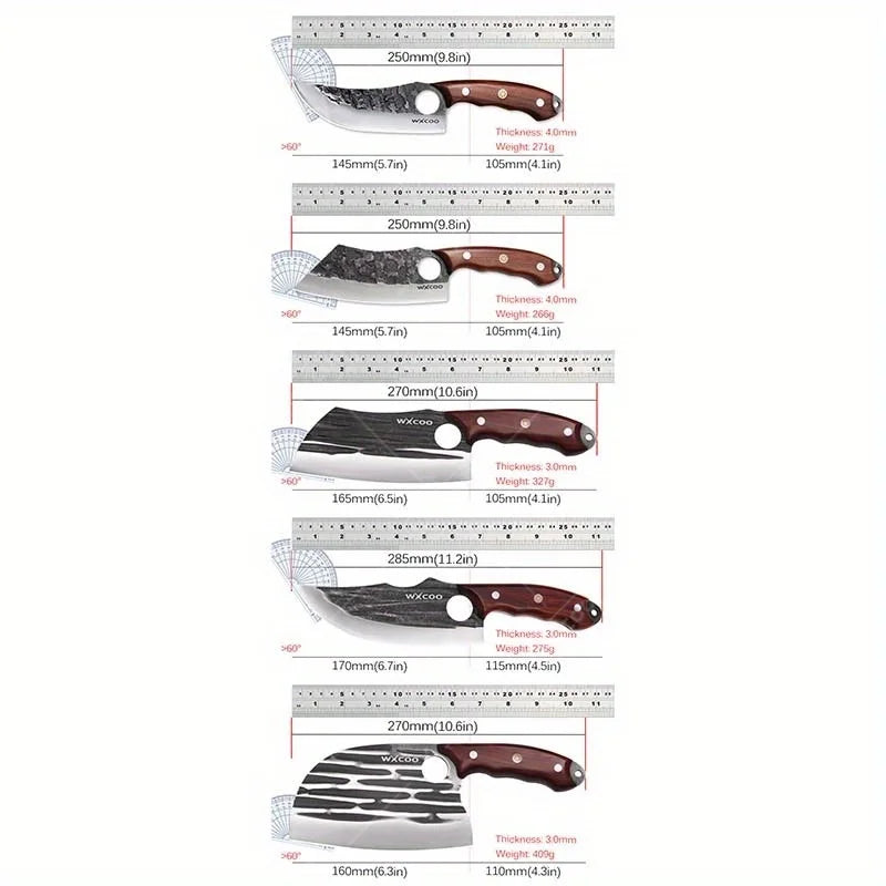 2PCS/3PCS/5PCS Stainless Steel Boning Knife Set Professional Sharp Multipurpose Kitchen Knife High Quality Handmade Forged