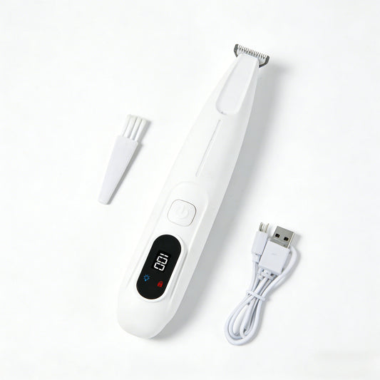 Dogs Cats 2 in 1 Grooming Kit Pet Hair Trimmer  with LED & UV Light, Waterproof Electric Shaver