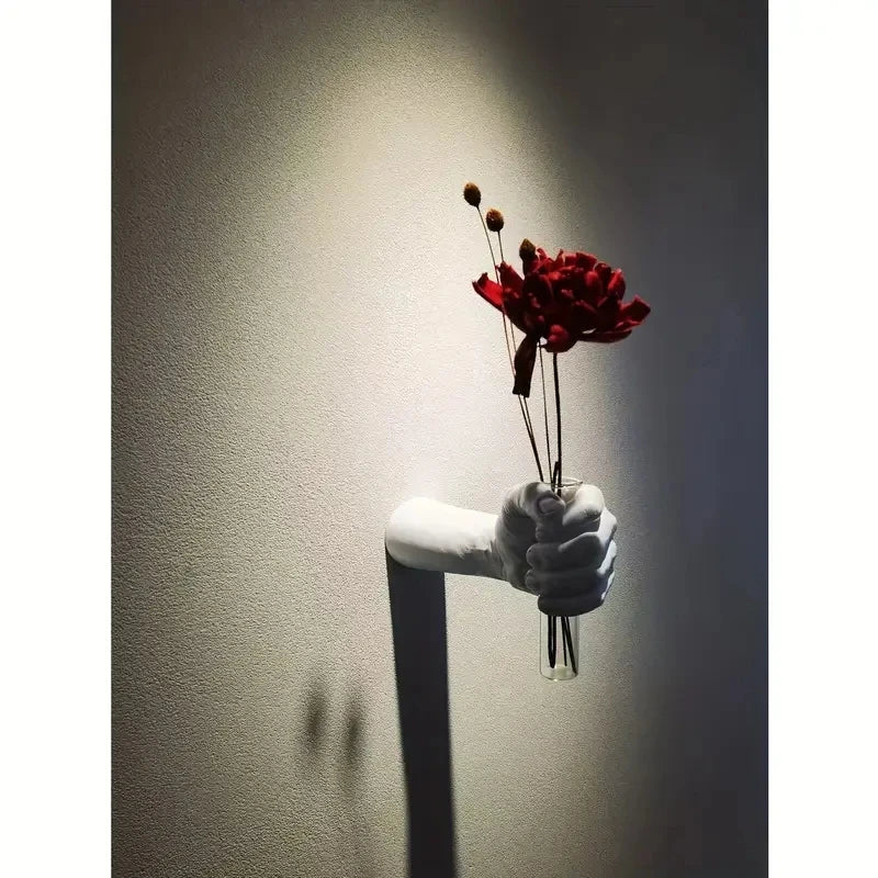 Modern Geometric Resin Wall Vase Wall Mounted Vase Handmade Decorative Flowers for Room Decoration Vas Art Flower Decoration