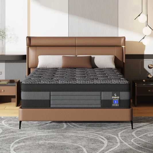 12/14inch Memory Foam Mattress Twin Full Queen King Pocket Spring Mattress Medium Firmness Suitable for Home Bedrooms and Hotels