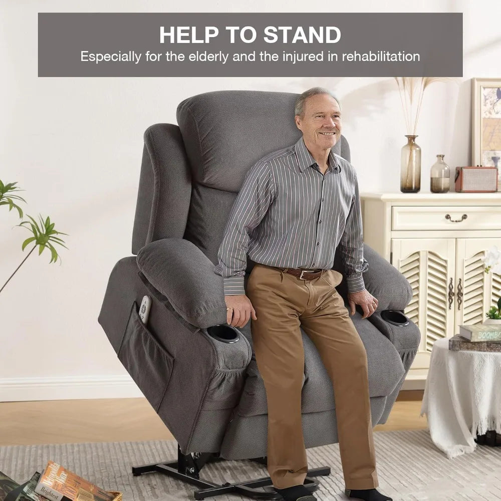 Electric Power Lift Recliner Chair for Elderly with Vibration Massage And Lumbar Heating Oversized Sofa Single Customized