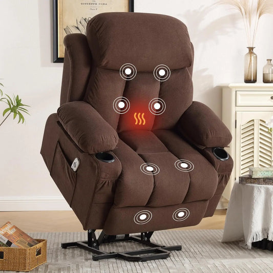 Electric Power Lift Recliner Chair for Elderly with Vibration Massage And Lumbar Heating Oversized Sofa Single Customized